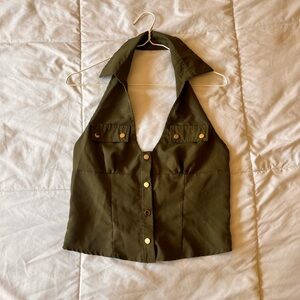 Olive Green Halter Top